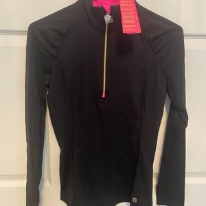 Lilly Pulitzer Black Justine Half Zip, Size Small, NWT